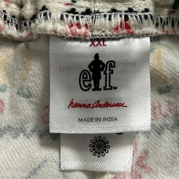 Mens HANNA ANDERSSON ELF RAISED BY ELVES FLANNEL PAJAMA PANTS Lounge Sz 2xL - Picture 7 of 8